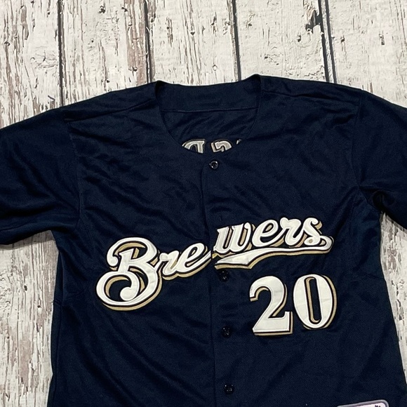 Jonathan Lucroy Milwaukee Brewers Stitched MLB Baseball Majestic Jersey - Picture 10 of 10